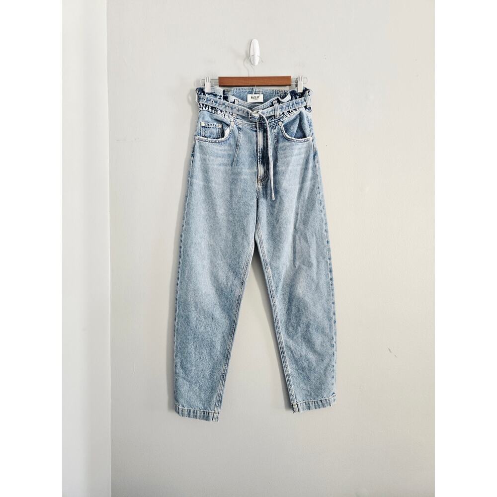 Agolde Light Wash High-Rise Paperbag Wide Leg Jeans - Picture 2 of 3